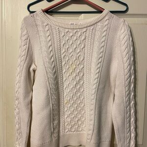 GAP Cable Knit Sweater White/ Cream M but runs SMALL